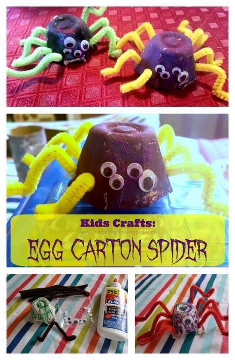 Craft Egg Carton, Spiders For Kids, Egg Carton Craft, Spider Food, Young Toddler Activities, Carton Craft, Preschool Crafts Fall, Chinese Food Recipes, Toilet Roll Craft