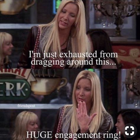 5. How will you announce your engagement?  The picture above is EXACTLY what I would say 😂 Funny Engagement Announcement, Creative Engagement Announcement, Engagement Announcement Ideas, Huge Engagement Rings, Engagement Captions, Engagement Announcement Photos, Tv Show Friends, Engagement Quotes, Engagement Humor