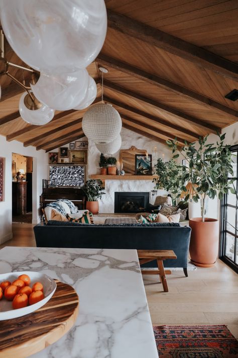 All the Plants in our Home- Week by Week Tour - Nesting With Grace Beams Living Room Modern, Nesting With Grace Living Room, Nesting With Grace Bedroom, Magnolia Homes Joanna Gaines, Wood Beams Living Room, Rustic Modern Living Room, Exposed Wood Beams, Beams Living Room, Nesting With Grace