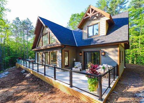 A House In The Woods, Linwood Homes, Frame Cabins, House Plan With Loft, Upstairs Loft, Cabin Floor Plans, Cedar Homes, Mountain House Plans, Cabin House Plans