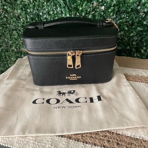 Brand New With Dustbag. Coach New York, Bags Coach, Vanity Case, Coach Bags, New Color, Dust Bag, Black Leather, Vanity, Brand New