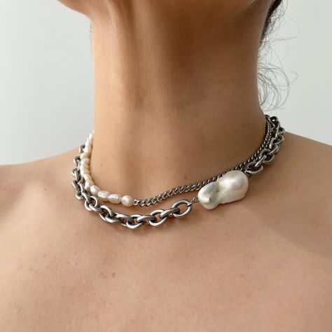 This Chains item by MoxFlareStudio has 129 favorites from Etsy shoppers. Ships from Los Angeles, CA. Listed on Sep 22, 2024 Edgy Pearl Jewelry, Edgy Pearl Necklace, Pearl And Chain Necklace, Unique Pearl Necklace, Large Pearl Necklace, Chain Necklace Women, Chunky Pearl Necklace, Chain Necklace For Men, Chunky Statement Necklace