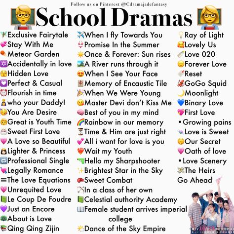 High School Chinese Drama List, Drama Name Ideas, Korean Drama Name List, High School C Drama List To Watch, Best Kdrama To Watch List High School, School K Drama To Watch List, Chinese High School Drama, C Drama List To Watch, Cdrama Chinese List