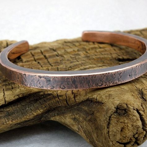 Oxidized Copper Cuff Bracelet, 7th Anniversary Gift Men's Copper Bracelet, Women's Copper Bracelet, Cuff Bracelet, ColeTaylorDesigns Mens Copper Bracelet, Oxidised Copper, Copper Rod, Brass Cuff Bracelet, 7th Anniversary Gifts, Copper Diy, Copper Cuff Bracelet, 7th Anniversary, Oxidized Copper