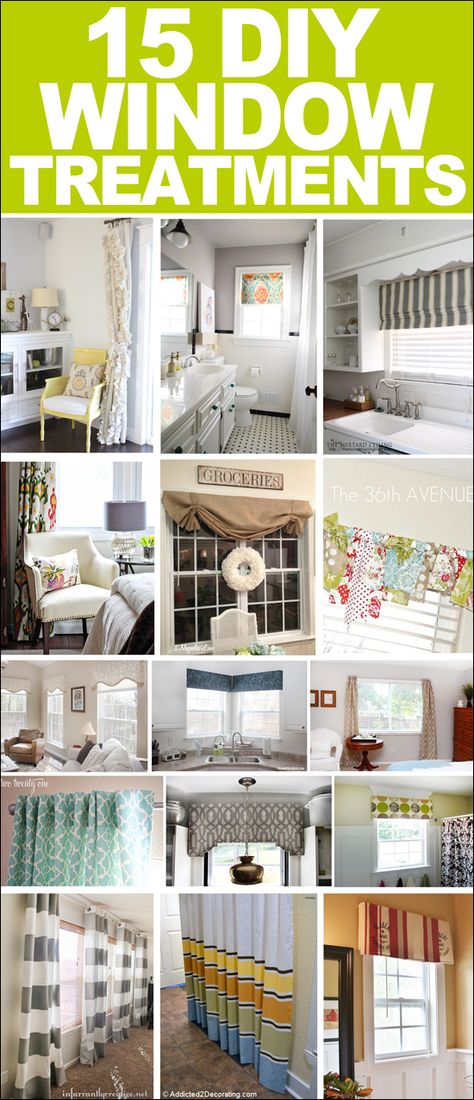 15 DIY window treatments Windows And Curtains, Diy Muebles Ideas, Diy Window Treatments, 15 Diy, Diy Window, Diy Curtains, Decoration Design, Window Decor, Window Coverings