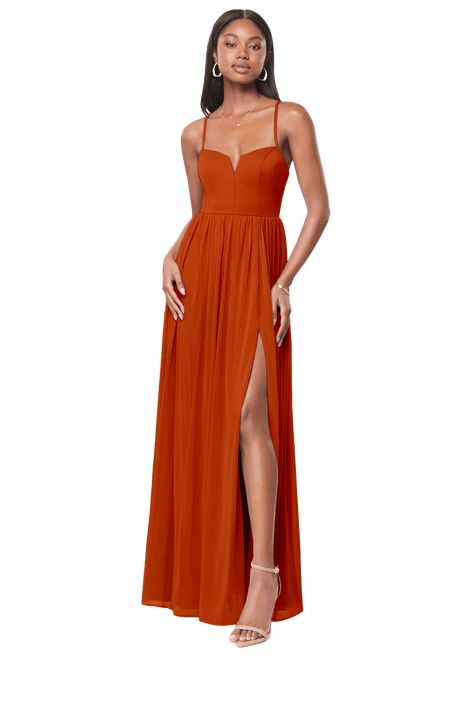 Rusty Orange Bridesmaid Dresses, Inspo Looks, Burnt Orange Bridesmaid Dresses, Orange Bridesmaid, Orange Bridesmaid Dresses, Halter Bridesmaid Dress, Stunning Bridesmaid Dresses, Azazie Bridesmaid Dresses, Mom Wedding