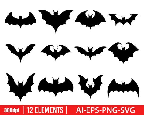 Bat Vector, Bat Silhouette, Bat Flying, Bat Art, Halloween Silhouettes, Halloween Bat, Halloween Bats, Window Stickers, Halloween Season