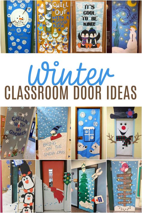 Frosty Door Decorating Ideas, Frosty Door Decoration, Let It Snow Classroom Door, January Decorations Classroom, Winter Art Bulletin Boards, Winter Holiday Door Decorations, Winter Wonderland Door Contest, Mitten Door Decorations For School, Frosty's Baby Picture Classroom Door