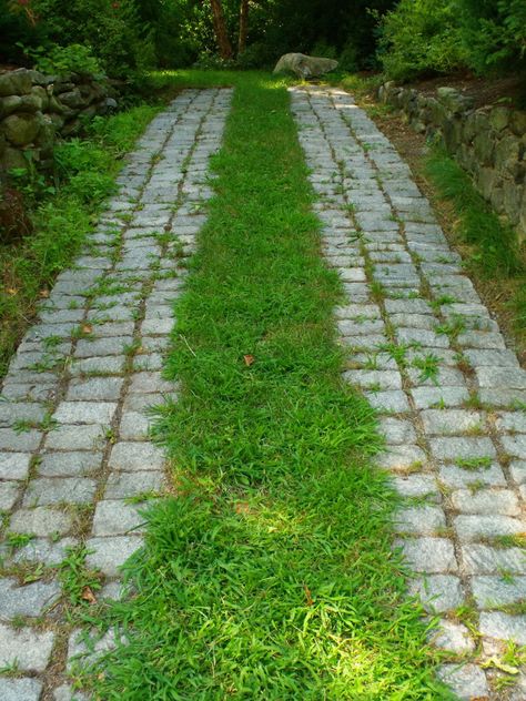 Grass Driveway, Permeable Driveway, Modern Driveway, Concrete Bags, Cobblestone Driveway, Brick Driveway, Driveway Ideas, Driveway Entrance, Driveway Design