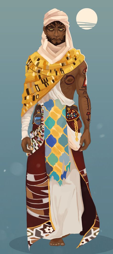 Character Designs - Lizzy Bruinsma [ArtStation] Desert Clothing, Arabic Characters, Klimt Inspired, Design Club, The Elder Scrolls, Black Characters, Game Inspiration, Character Design Male, Character Designs