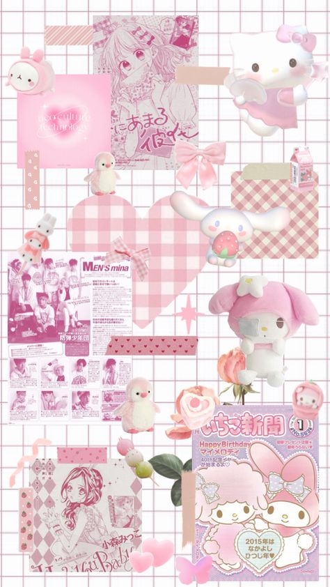 <3 #collage #aesthetic #sanrio #pink Pink Asthetics Photos Wallpaper Collage, Sanrio Collage Wallpaper, Sanrio Pink Aesthetic, Collage Themes, Aesthetic Sanrio, College Wallpaper, Melody Wallpaper, Pink Wallpaper Hello Kitty, Sanrio Pink