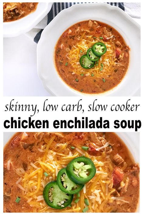 Low Calorie Slow Cooker Recipes, Easy Low Carb Dinner, Crockpot Slow Cooker, Low Carb Low Fat Recipes, Soup Appetizers, Boiled Egg Diet Plan, Chicken Enchilada Soup, Enchilada Soup, Best Low Carb Recipes