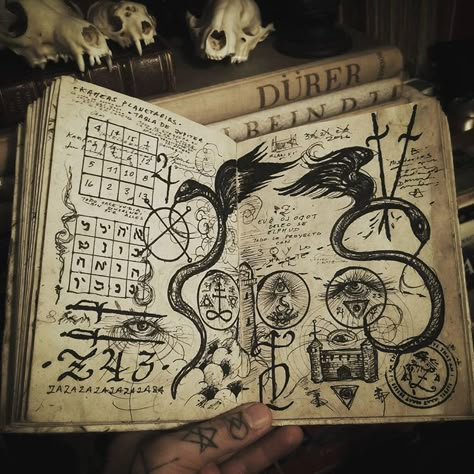 Fantasy Spell Book Art, Grimoire Book Aesthetic, Magic Grimoire Art, Dark Magic Book, Aesthetic Grimoire Pages, Grimoire Book Fantasy Art, Occult Books Aesthetic, Old Grimoire Pages, Sign Language Alphabet