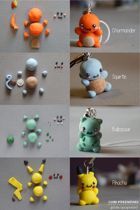 Air Dry Clay Date Ideas, Clay Pokemon Easy, Easy Clay Creations, Mini Clay Ideas Easy, Clay Date Ideas Easy, Clay Date Ideas, Mini Clay Art Easy, Clay Diy Easy, Polymer Clay Charms Diy