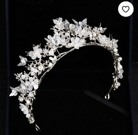 Pearl Tiara Wedding, Butterfly Crown, Crown Aesthetic, Pearl Tiara, Beautiful Tiaras, Gold Tiara, Rhinestone Crown, Wedding Tattoos, Fancy Jewellery