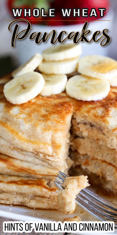 Fluffy Wheat Pancakes, Homemade Whole Wheat Pancakes, Whole Wheat Protein Pancakes, Recipes That Use Whole Wheat Flour, Whole Wheat Pancake Mix Recipe, Wheat Flour Pancakes Easy, Vegan Whole Wheat Pancakes, Whole Grain Pancake Recipe, Whole Wheat Buttermilk Pancakes