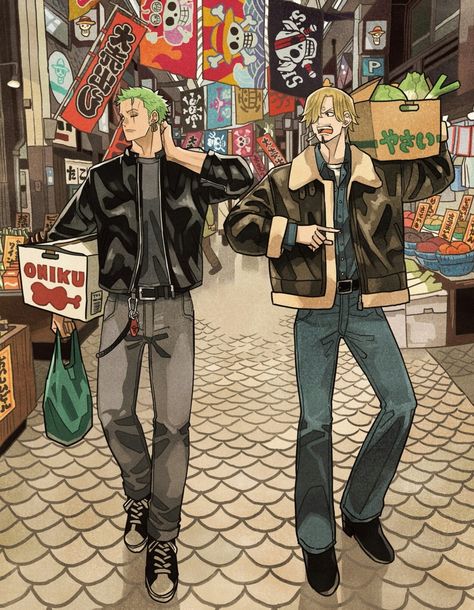 Zoro & Sanji Zoro Art, One Piece Magazine, Zoro And Sanji, Sanji Zoro, Zoro Sanji, Silver Outfits, رورونوا زورو, Best Anime Drawings, One Piece Crew