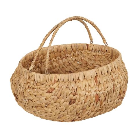 Wicker Decorative Baskets You'll Love in 2019 | Wayfair Hyacinth Flower, Food Flowers, Flower Baskets, Basket With Handles, Dry Plants, Water Hyacinth, Basket Design, Woven Basket, Wicker Basket