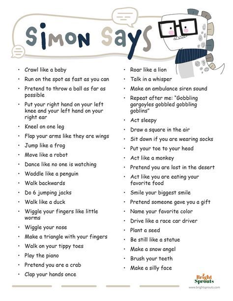 Simon Says is not only a fun and interactive game, it also helps children develop impulse control, improve their listening skills, and understand expectations. Grab the free printable pdf at our site at www.brightsprouts.com and a list of more simon says ideas. Listening Skills Activities, Areas Of Development, Listening Activities For Kids, Social Emotional Learning Games, Aba Therapy Activities, Impulsive Ideas, Impulse Control, Social Emotional Learning Activities, Social Skills Activities