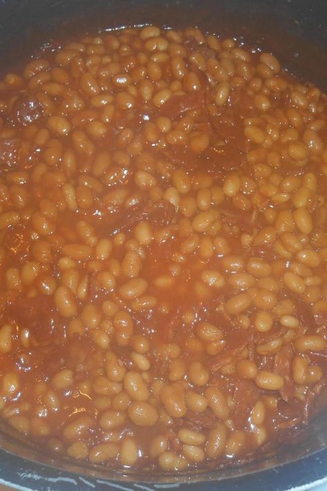 Bushes Baked Beans Doctored, Beans In A Crockpot, Pork And Beans Recipe, Beans Recipe Crockpot, Pork And Beans, Homemade Beans, Pork N Beans, Baked Bean Recipes, Beans Recipe