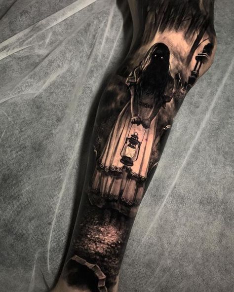 Dark Tattoos For Men, Arte Trash Polka, Full Leg Tattoos, Scary Tattoos, Landscape Tattoo, Neck Tattoo For Guys, Tattoos Geometric, Creepy Tattoos, Gothic Tattoo