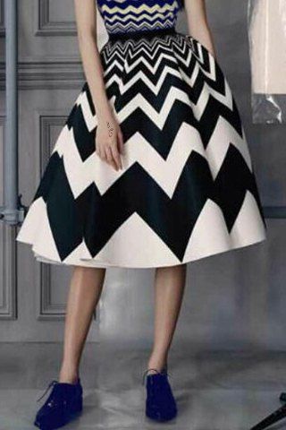 Zig Zag A Line Dresses For Women, Zig Zag Print Dress, Maths Project, Printed Dress Outfit, Zig Zag Dress, White A Line Dress, Cheap Skirts, Line Dresses, Zig Zag Print