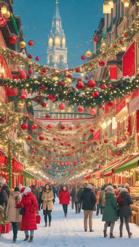 Christmas Wallpaper 2023, Christmas Town Aesthetic, Christmas Town Wallpaper, Christmas Village Wallpaper, Christmas Season Aesthetic, Animated Christmas Wallpaper, Wallpapers 2023, Christmas Towns, Winter Town