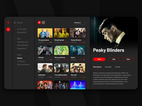 Netflix concept tv forecast apps interface design user interface concept visual design netflix ux ui Netflix Redesign, Apps Interface, Netflix Design, Library Inspiration, Movie App, Movie Website, Ui Design Website, Tv App, Ui Design Inspiration