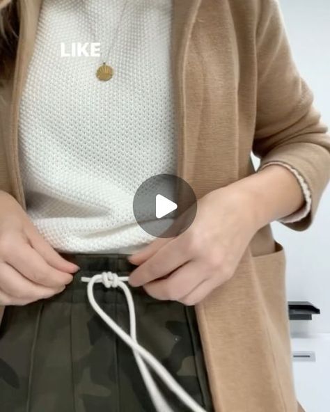 How To Tie Drawstring Pants, Karla Reed, Savings For Kids, Clothes Hacks, Time Saving, Clothing Hacks, Sweat Pants, Drawstring Pants, Jogging