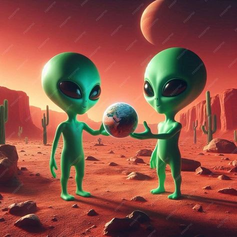 Premium Photo | A Gift From Beyond Aliens Discover World Alien Pictures, Funny Alien, Cute Alien, Aliens Funny, From Beyond, Alien Art, Old Pictures, Premium Photo, Aliens