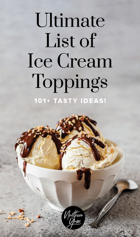 Fun Ice Cream Toppings, Best Ice Cream Toppings, I’ve Cream Toppings, Vanilla Ice Cream Toppings Ideas, Ice Cream Flavor Ideas, Homemade Sundaes, Christmas Ice Cream Sundae, Ice Cream Toppings Ideas, Ice Cream Sundae Ideas