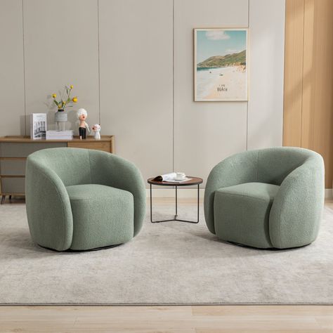 Living Room With Armchairs And Sofa, Two Swivel Chairs Living Room, Swivel Armchair Living Rooms, Modern Accent Chairs For Living Room, Podcast Chairs, Sofa With Accent Chairs, Round Chair Living Room, Accent Chairs For Living Room Modern, Bedroom Chair Ideas Master