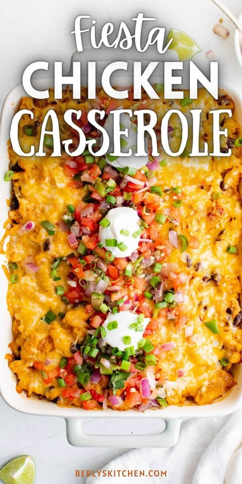 Fiesta Chicken Casserole 12 Tomatoes, Fiesta Lime Chicken Casserole, Mexican Dish With Rotisserie Chicken, Fiesta Chicken Casserole Recipes, Chicken Tomato Casserole Recipes, Mexican Casseroles For A Crowd, Fiesta Chicken And Rice Casserole, Mexican Chicken Bake Recipes, Santa Fe Chicken Casserole