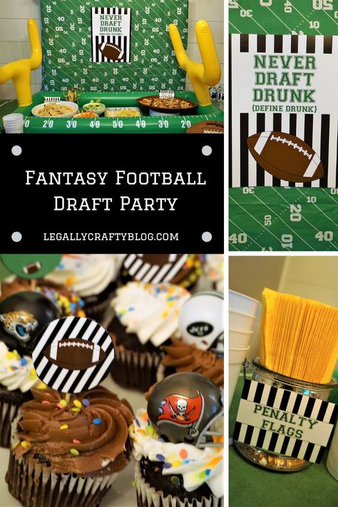 Fantasy Draft Party, Cricut Banners, Easy Football Snacks, Fantasy Football Party, Football Draft Party, Fantasy Football Draft Party, Football Party Ideas, Football Themed Party, Fantasy Draft