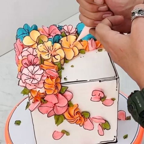 This Cake is So Unique 👀🤯🎂 ! | cake | This Cake is So Unique 👀🤯🎂 ! | By Simple Cake Piping Techniques, Cake Decorating For Beginners, Cupcake Cake Designs, Cartoon Cake, Simple Cake, Cake Lace, Character Cakes, Cake Decorating Designs, Unique Cakes