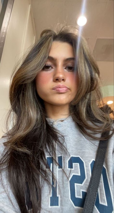 Aesthetic Haircuts Brunette, Brown Front Pieces Hair, Dyed Brown Hair Ideas, Sun Kissed Brown Hair, Pretty Brunettes, Girls With Brown Hair, Blonde Vs Brunette, Rambut Brunette, Brown Hair Inspo