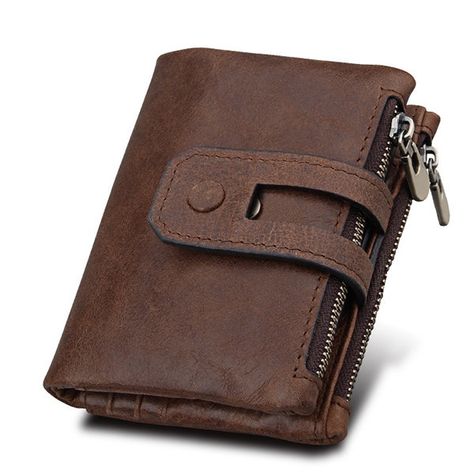 US$26.3 - RFID Antimagnetic 11 Card Slots Wallet Rfid Wallet, Short Wallet, Leather Skin, Coin Bag, Genuine Leather Wallets, Zipper Wallet, Leather Wallet Mens, Wallet Fashion, Trifold Wallet