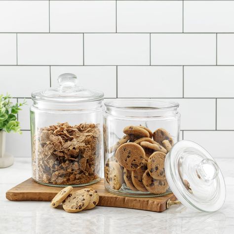 Cookie Jars Display, Cookie Containers, Elegant Cookies, Clear Cookies, Large Glass Jar, Glass Cookie Jars, Cookie Container, Cookie Storage, Big Cookie