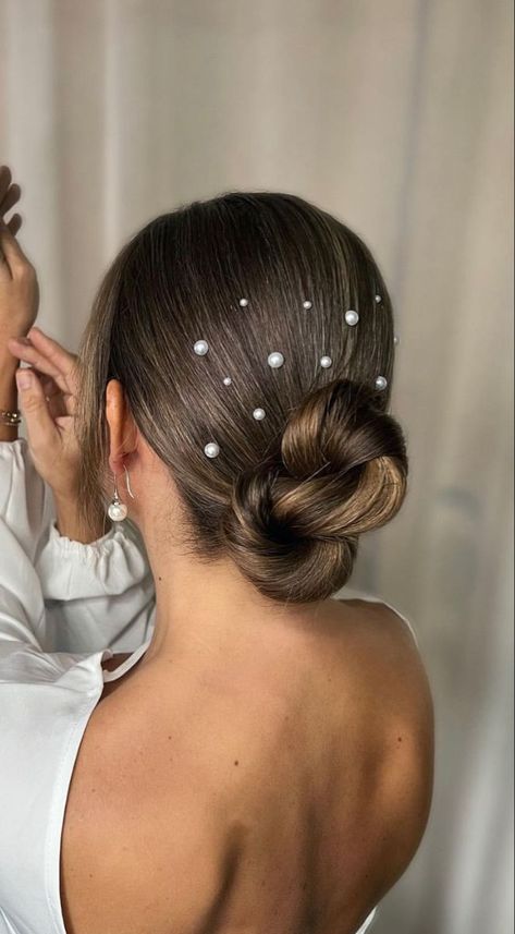 Sleek Prom Hair, Dance Competition Hair, Low Bun Wedding Hair, Hairstyles With Flowers, Competition Hair, Formal Hairstyles For Long Hair, Wedding Bun Hairstyles, Elegant Wedding Hair, Trendy Hairstyle