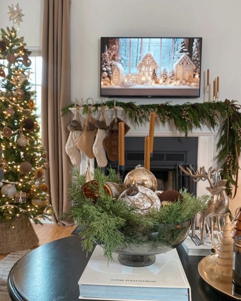 LIVING ROOM HOLIDAY INSPO🤎🎄Welcome October and happy Tuesday friends. These are some stills from last year Christmas Decor… 🚨Link in bio to SHOP . . . #christmas2024 #livingroomdesign #brownchristmas #holidaydecorating #christmasmantle #christmastree #livingroominspiration #navidad Christmas Decor Ideas | Brown Christmas Decor | Styling my Living Room for Christmas | Holiday Mantle Inspiration | Neutral Christmas Tree Brown Christmas Decor Ideas, Christmas Decor Ideas Brown, Christmas Entertainment Center Decor, Entertainment Center Christmas Decor, Tv Stand Christmas Decor Ideas, Brown Christmas Decor, Tv Stand Christmas Decor, Light Brown Couch, Mantle Inspiration