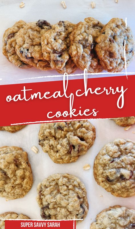 Cookies Dried Cherries, Oatmeal Cookies With Dried Fruit, Dried Cherry Shortbread Cookies, Oatmeal Cherry Chocolate Chip Cookies, Oatmeal Fruit Cookies, Chewy Cherry Cookies, Recipes Using Dried Sweet Cherries, Dried Cherries Cookies, Dry Cherry Recipes