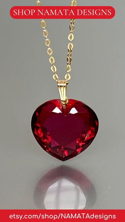 Christmas Gifts For Wife From Husband - Red Ruby Necklace