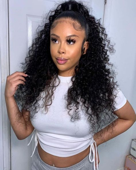 Lace Wig Hairstyles, Styling Wigs, Wig Tips, Hairstyles Wig, Wigs For White Women, Lacefront Wig, Curly Lace Wig, Real Hair Wigs, High Ponytails