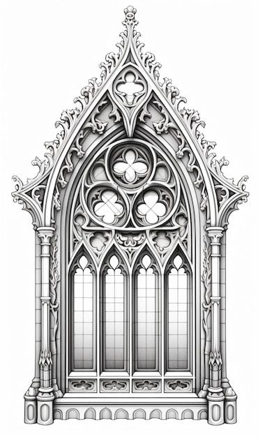 Pointed Arches Gothic Architecture, Cathedral Window Drawing, Goth Architecture Tattoo, Gothic Architecture Sketch, Gothic Window Tattoo Design, Church Window Tattoo Design, Church Window Tattoo, Gothic Windows Tattoo, Gothic Church Window