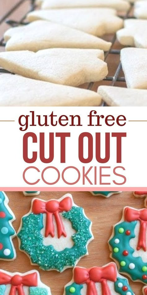 Gluten Free Sugar Cookies Cut Out, Easy Cut Out Cookies, Gluten Free Cut Out Cookies, Alternative Food, Cookies Sans Gluten, Gluten Free Christmas Cookies, Ibs Diet, Gluten Free Sugar Cookies, Patisserie Sans Gluten