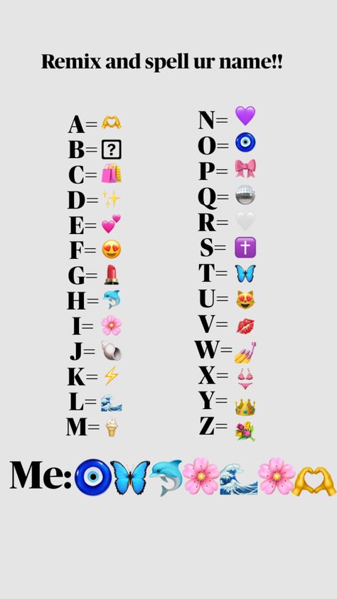 #names #spell #emoji #challenge #fyp Emoji Challenge, Secret Code, Meant To Be, Sketch Book, Sketch, Coding, Quick Saves