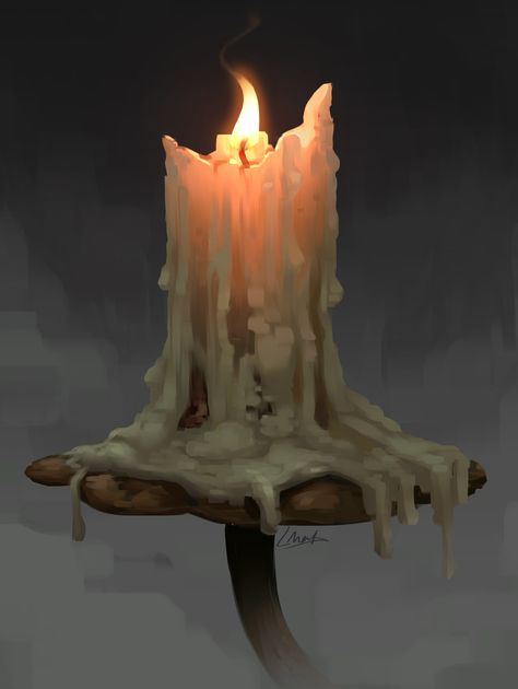 ArtStation - candle study sketch Fantasy Candle Art, Candle Digital Art, Candles Reference, Melting Candle Drawing, Candle Art Drawing, Candles Watercolor, Candle Sketch, Dagger Drawing, Magical Item