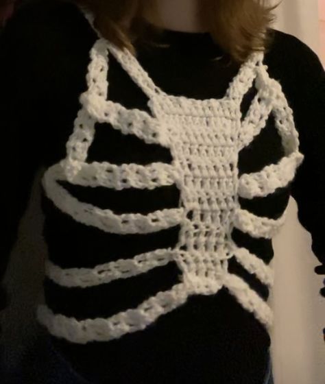 Ribcage Corset Crochet, Ribcage Crochet, Crochet Ribcage, Ribcage Corset, Rib Cage, Crochet Clothes, Diy Clothes, Jumper, Knitting