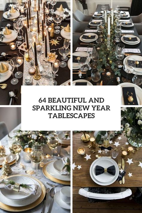 New Year Table, Party Tablescapes, Nye Party, Christmas Table Settings, New Years Party, Christmas Table, Festival Decorations, Christmas Home, Tablescapes