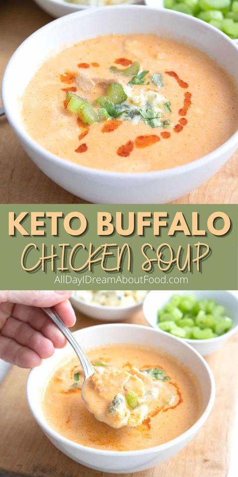 Low Carb Buffalo Chicken, Keto Buffalo Chicken, Buffalo Chicken Soup, Dinner Soup, Low Carb Soup Recipes, Chicken Soup Recipe, Keto Soup, Healthy Instant Pot Recipes, Low Carb Soup